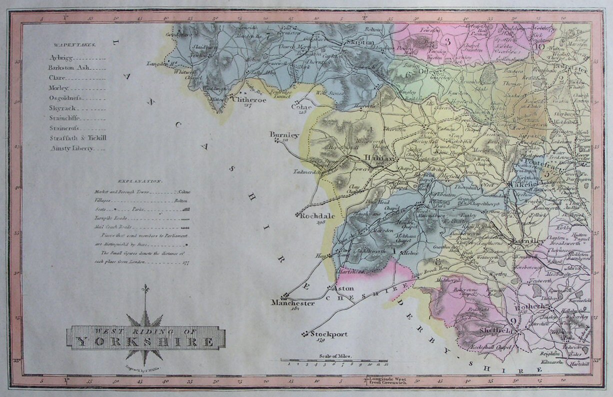 Map of Yorkshire - Wallis